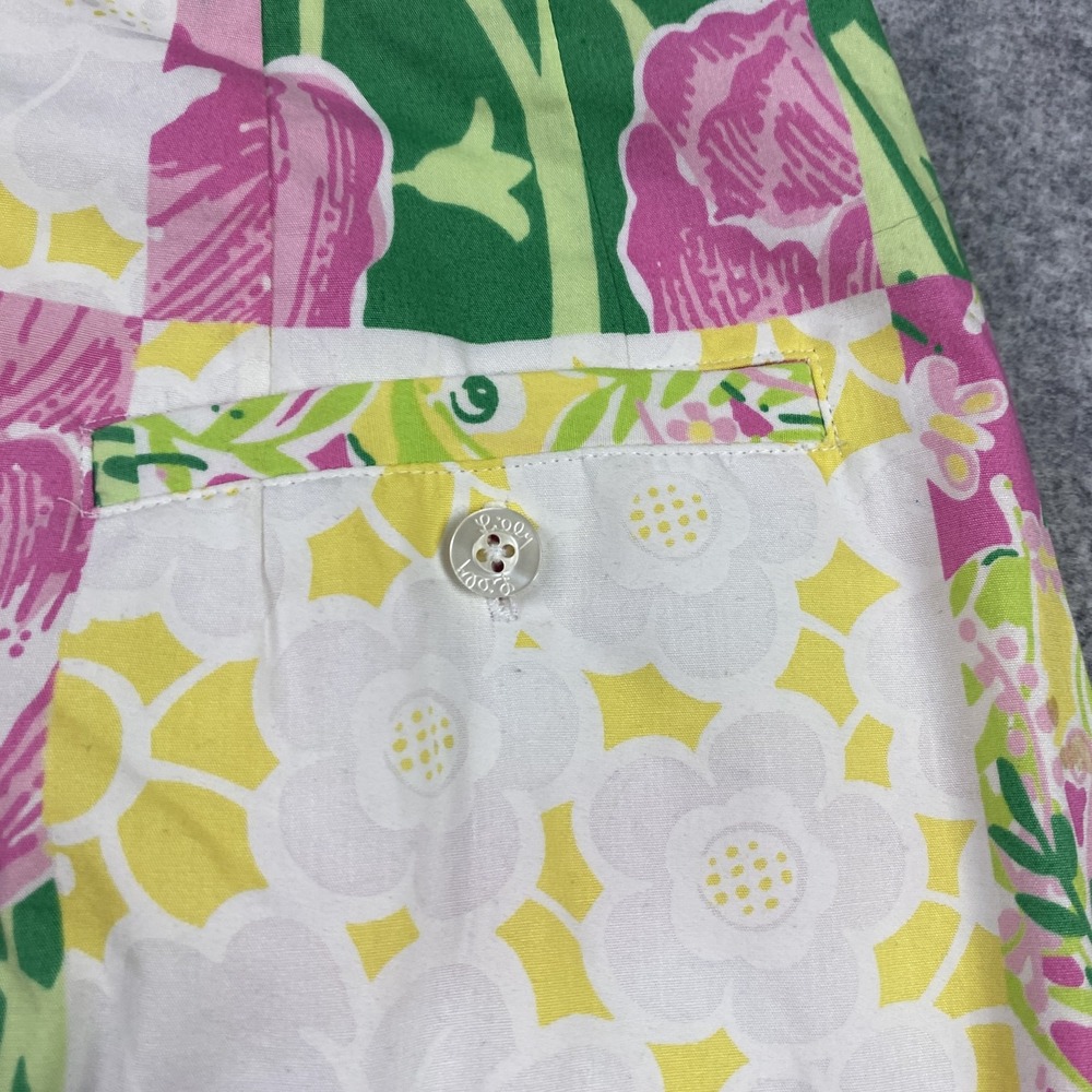 Lilly Pulitzer Skirt Womens 6 Pink Green Patchwork Floral Jungle Cat Print Lined - Picture 10 of 13
